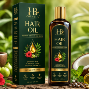 hb cosmetic hair oil – nourishing care for strong & shiny hair