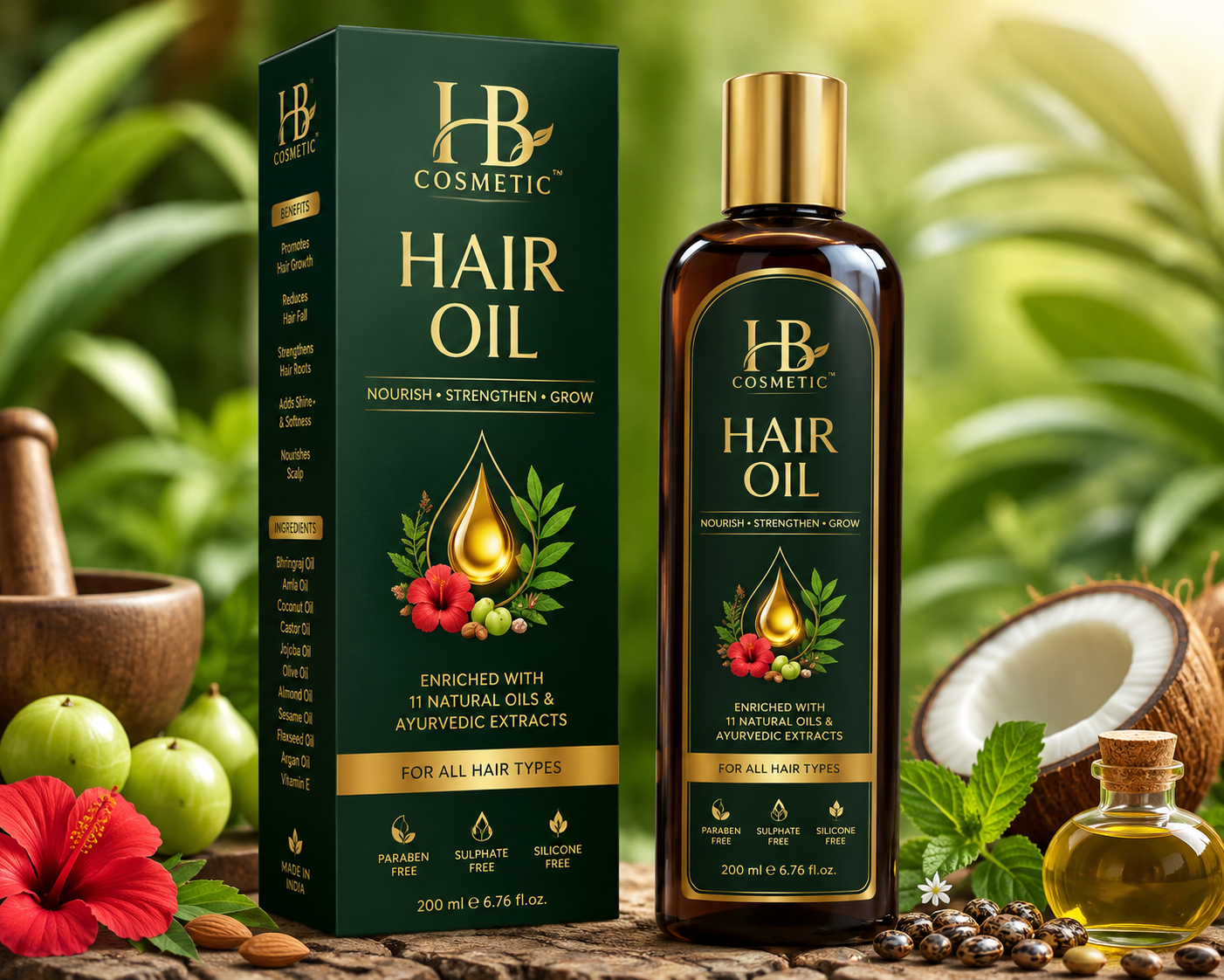 hb cosmetic hair oil – nourishing care for strong & shiny hair hb cosmetic hair oil – nourishing care for strong & shiny hair