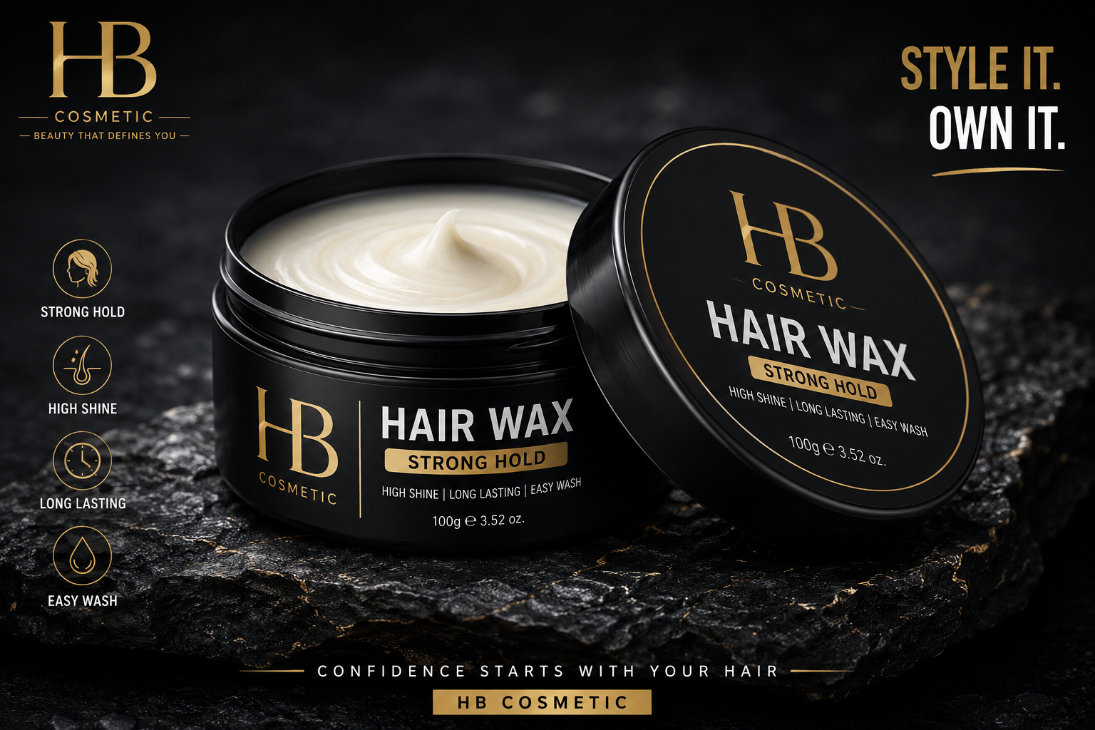hb cosmetic styling wax – smooth texture & long lasting hold hb cosmetic styling wax – smooth texture & long lasting hold