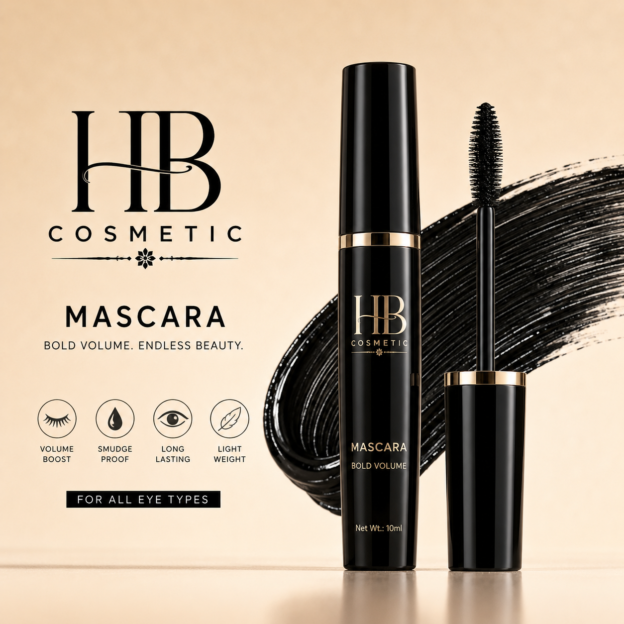 hb cosmetic mascara – voluminous lashes & stunning eye look hb cosmetic mascara – voluminous lashes & stunning eye look